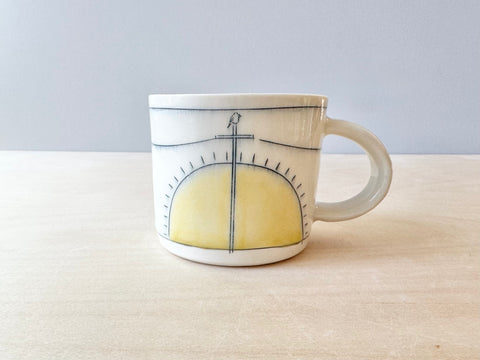 Powerlines & sunshine w/bird small mug (12 oz)
