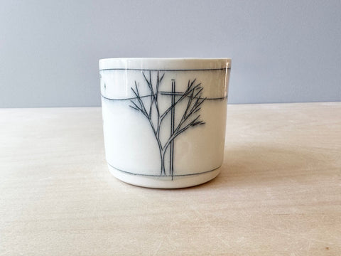 Powerlines & sunshine w/bird small mug (12 oz)