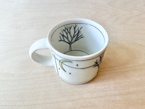 Powerlines & sunshine w/bird small mug (12 oz)